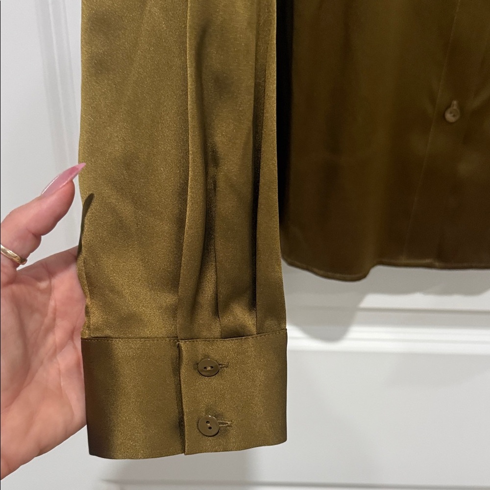 Eileen Fisher Olive Green Blouse - Picture 4 of 4